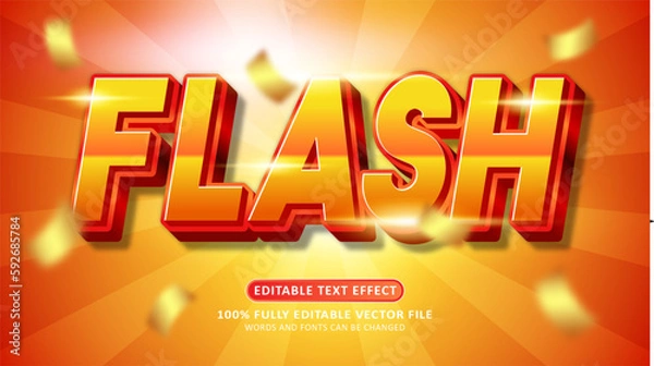 Obraz Flash gradient orange 3d editable modern text effect