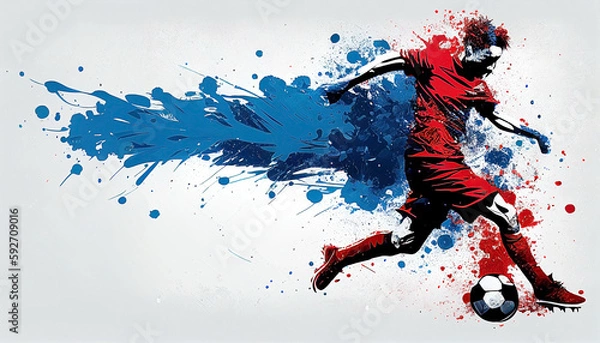 Obraz illustration of playing soccer. AI generative