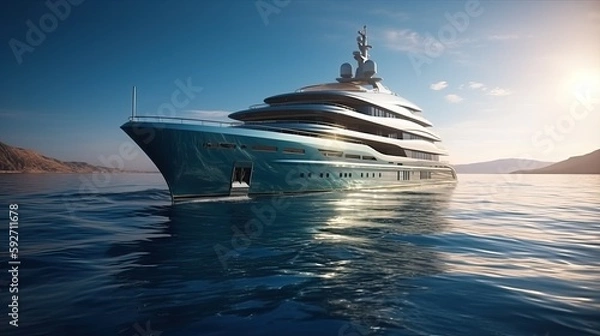 Obraz Luxury Super Yacht. Generative AI
