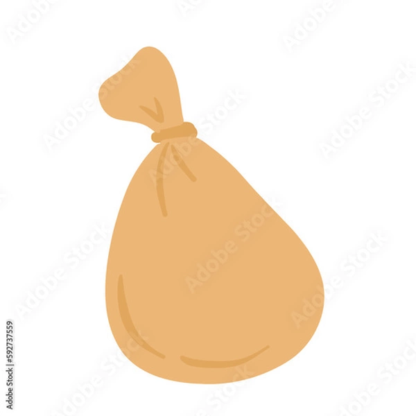Fototapeta Packages with garbage vector illustration of big black plastic bags with wastes isolated on white background. Packs full of rubbish, packets and litter.