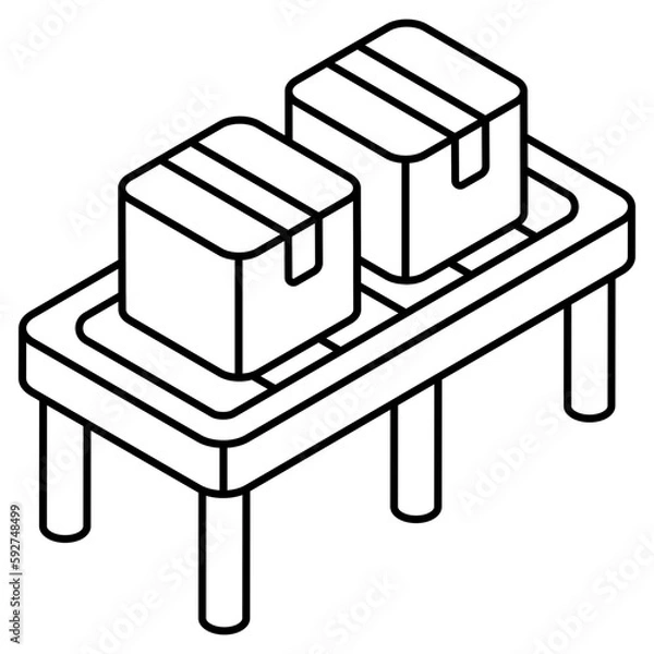 Fototapeta Conveyor belt icon, editable vector