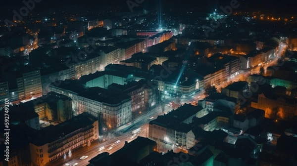 Obraz Cityscape at night of a lesser known city