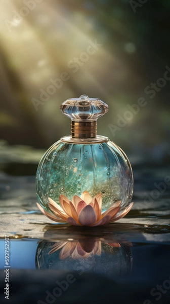 Fototapeta idea for bottle of perfume. Generative AI Art Illustration