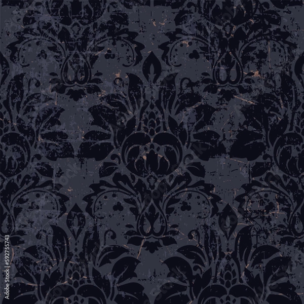 Obraz Vector damask seamless pattern background. Classical luxury old fashioned damask ornament, royal victorian seamless texture for wallpapers, textile, wrapping. Exquisite floral baroque template.	
