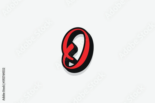 Obraz icon, sign, symbol, 3d, button, web, illustration, circle, vector, red, business, arrow, number, internet, design, color, round, concept, no, 9, copyright, logo, nine, registered, shape