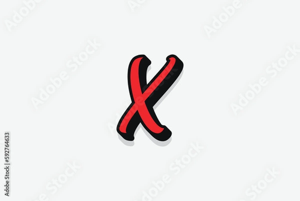 Obraz symbol, sign, icon, love, vector, illustration, red, mark, check, 3d, design, heart, cross, business, art, text, valentine, word, yes, sale, no, letter