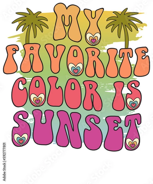 Fototapeta My favorite color is sunset, Hippie Retro Boho Summer Sublimation