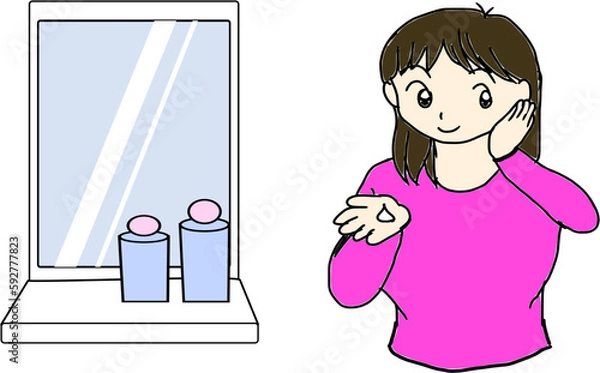 Obraz スキンケアをする女性,