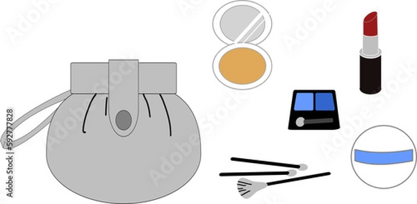 Obraz ポーチと化粧品