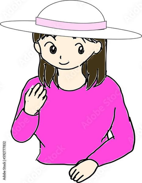 Obraz 帽子をかぶった女性