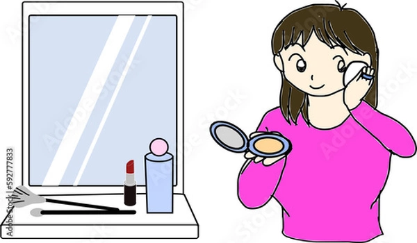 Obraz お化粧をする女性