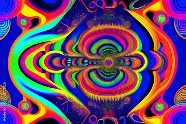Obraz Psychedelic Space Illustration, Background , galaxy travel - generative ai
