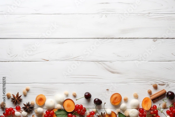 Obraz White Wooden Background for Photo Design