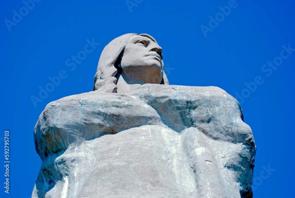 Obraz Lowden State Park, Illinois, USA. September 19, 2007. A statue created by Lorado Taft as a tribute to Native Americans. Specifically the statue is a Black Hawk.