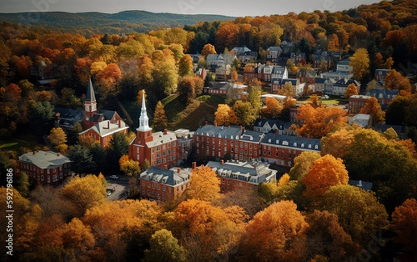 Obraz Captivating Hanover: Fall Foliage Charm - generative ai