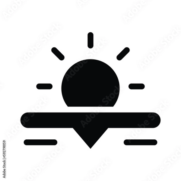 Obraz sunset solid icon illustration vector graphic