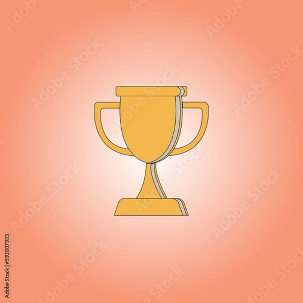 Fototapeta gold trophy with gradient background