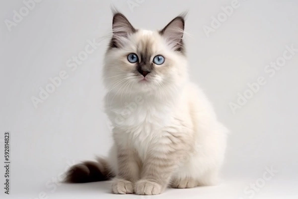 Fototapeta british kitten isolated on white