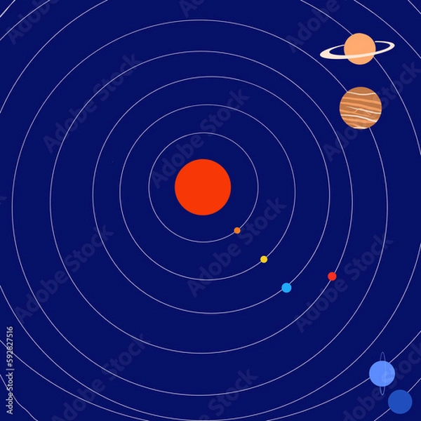 Obraz Planets and solar system illustration