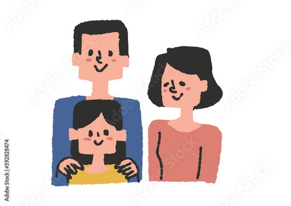 Obraz 一人娘がいる家族のイラスト素材