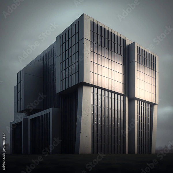 Obraz Efficient and Sustainable Panel Building Design: A Comprehensive Guide to Achieving Energy-Efficiency and Cost-Effectiveness through Innovative Construction Techniques and Materials AI Generative