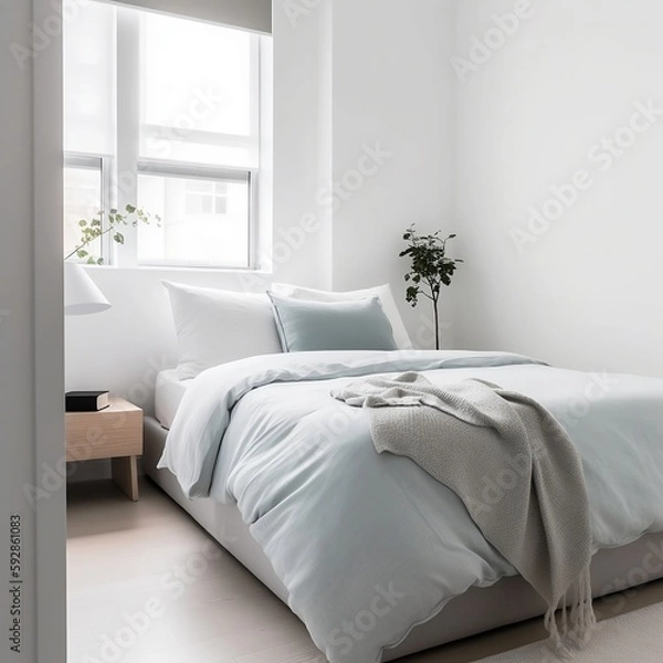 Obraz modern bedroom, 3D render, 4K