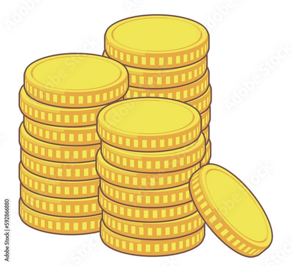 Fototapeta 積み上げられたコインのイラスト素材
