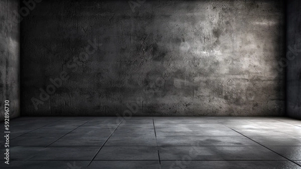 Fototapeta Texture of old black concrete wall for background. Generative AI