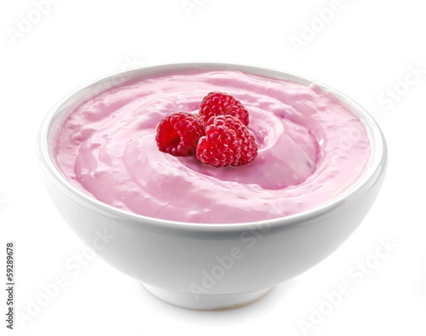 Fototapeta bowl of pink yogurt
