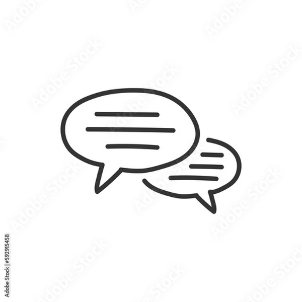 Fototapeta Hand drawn bubble chat vector icon. Chat flat sign design. SMS chat symbol pictogram. Hand drawn chat message icon. UX UI icon. Linear icon