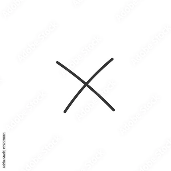 Fototapeta Hand drawn delete vector icon. Delete flat sign design. Remove linear symbol pictogram. UX UI icon