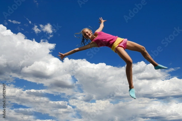 Obraz Pink jumping girl 
