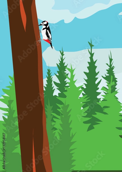 Obraz Specht am Baum
