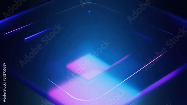 Obraz 3d render squares glass. Computer generated