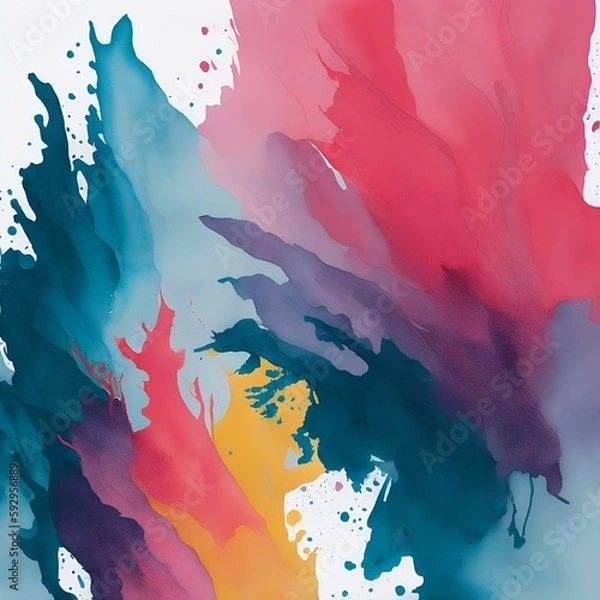 Fototapeta watercolor abstract multicolor background, generative AI