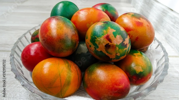 Obraz A very beautiful easter eggs in a tray.