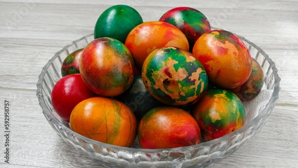 Obraz A very beautiful easter eggs in a tray.