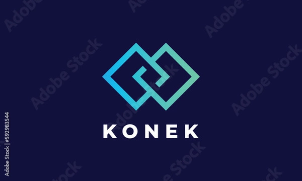 Obraz Logo vector diamond connection link chain element network technology multimedia