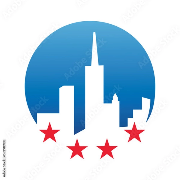 Fototapeta icon design for minimalist and elegant buildings for companies that need icons