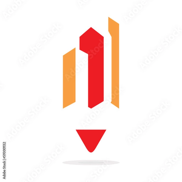 Fototapeta pancil and bulding design abstrak simple.