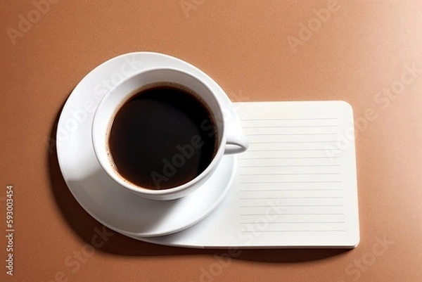 Fototapeta coffee and a  notebook art painting made with Generative AI technology