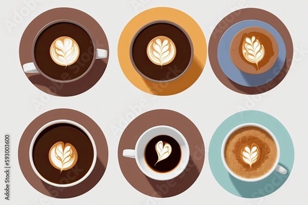Fototapeta coffee and a  notebook art painting made with Generative AI technology