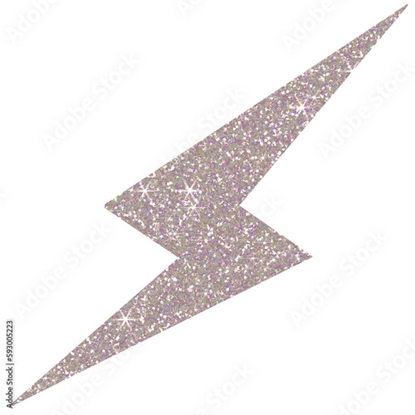Fototapeta White glitter thunder and bolt lighting flash icon. electric power symbol.Design for decorating,background, wallpaper, illustration.