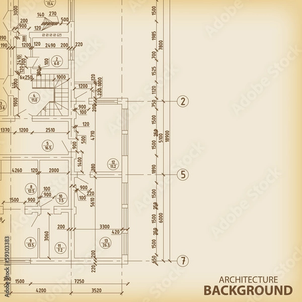 Fototapeta Detailed architectural project
