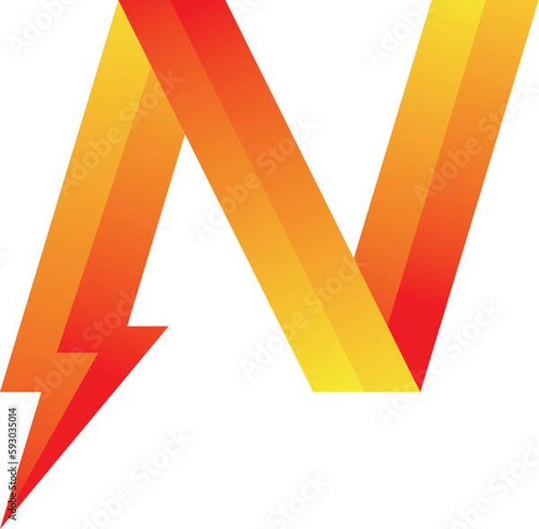 Obraz Letter N Logo Power
