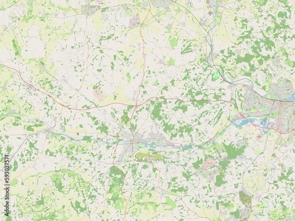 Fototapeta West Berkshire, England - Great Britain. OSM. No legend