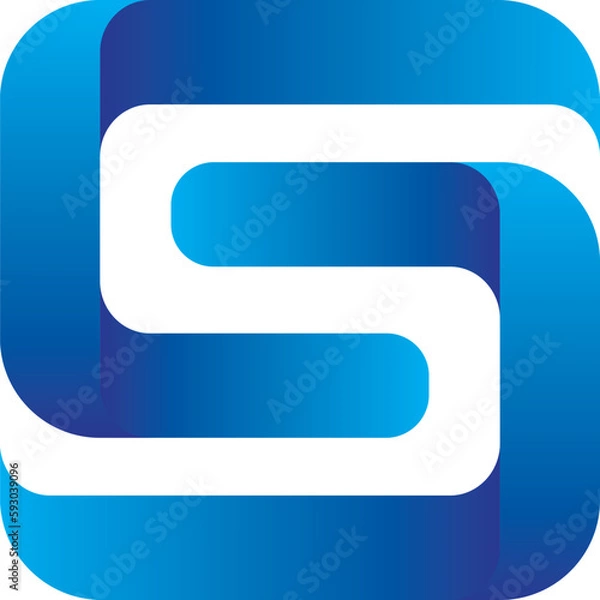 Obraz Letter S Logo Cube 3D 