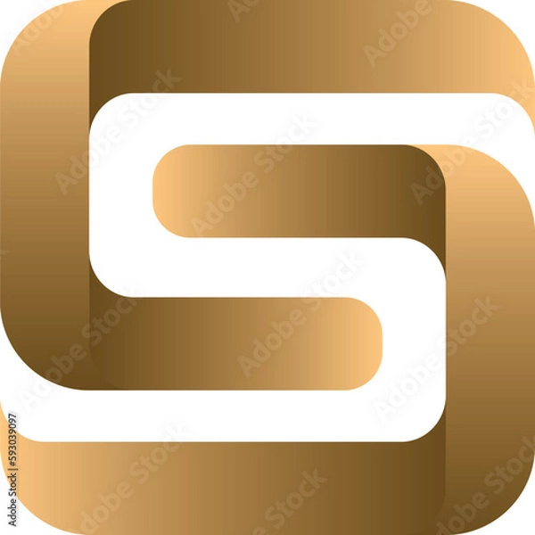 Obraz Letter S Logo Cube 3D 