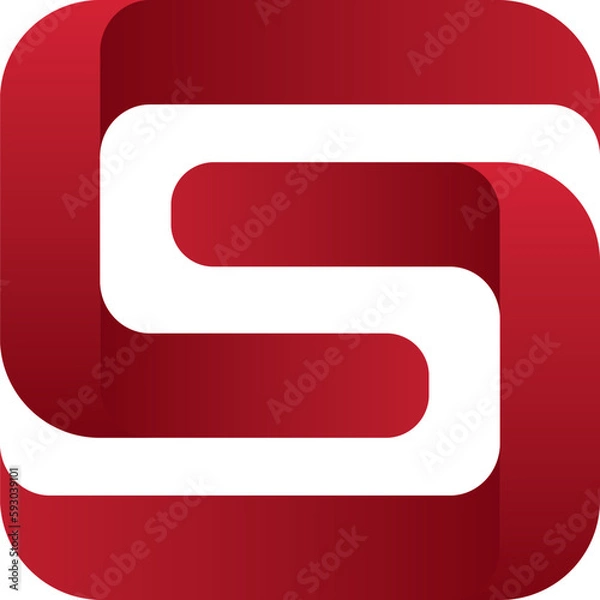 Obraz Letter S Logo Cube 3D 