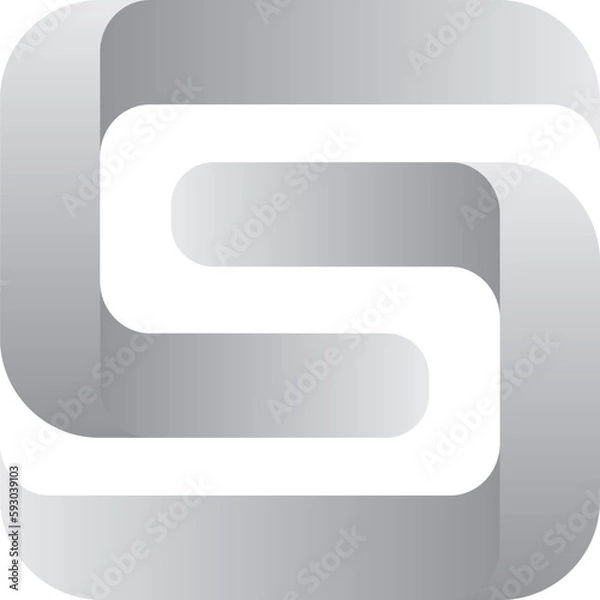 Obraz Letter S Logo Cube 3D 